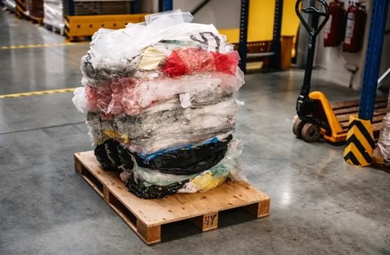 Balas de plástico compactado generadas por prensa industrial CK