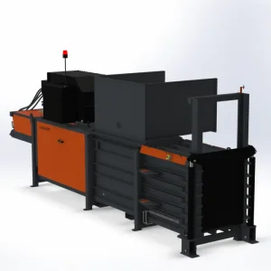 Prensa horizontal compactadora de cartón para uso empresarial e industrial