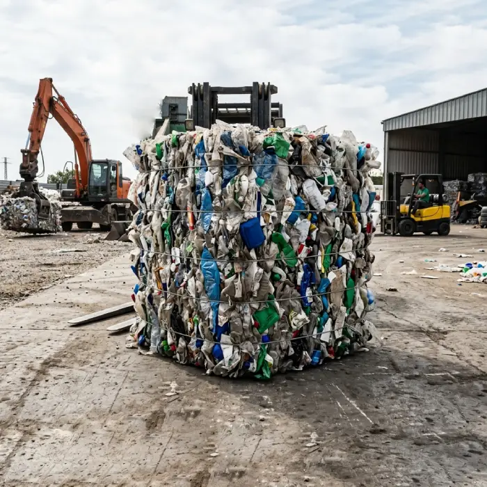 Balas de plástico compactado